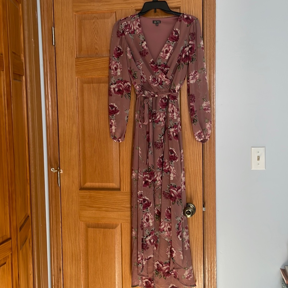 Floral pink high-low dress